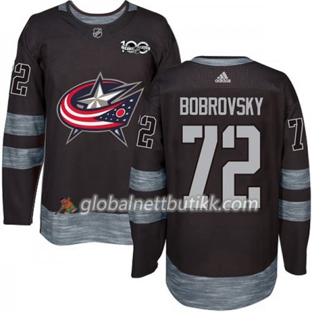 Blue Jackets Hockeydrakt Sergei Bobrovsky 72 1917-2017 100th Anniversary Svart Adidas Authentic - Herre